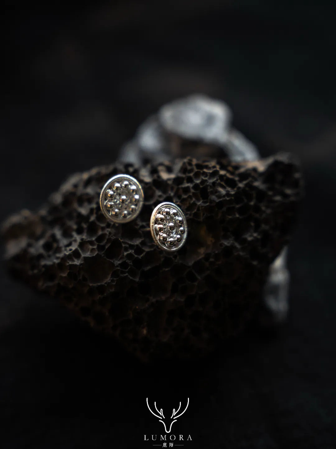 Bronze Drum Blessing Mini Studs