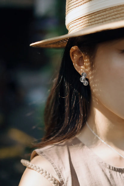 Crescent Ripple Reunion Stud Earrings
