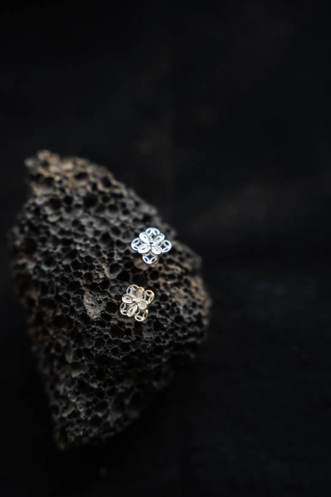Coin Blossom Stud Earrings