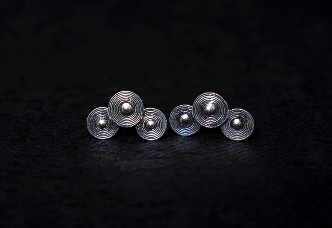 Crescent Ripple Reunion Stud Earrings