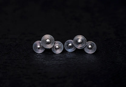 Crescent Ripple Reunion Stud Earrings