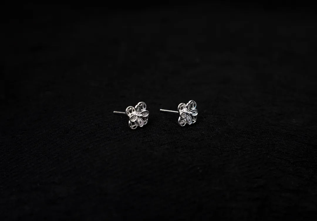 Coin Blossom Stud Earrings