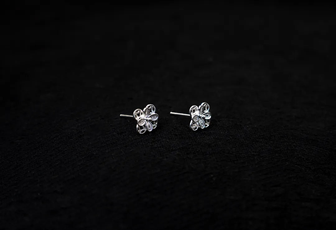 Coin Blossom Stud Earrings