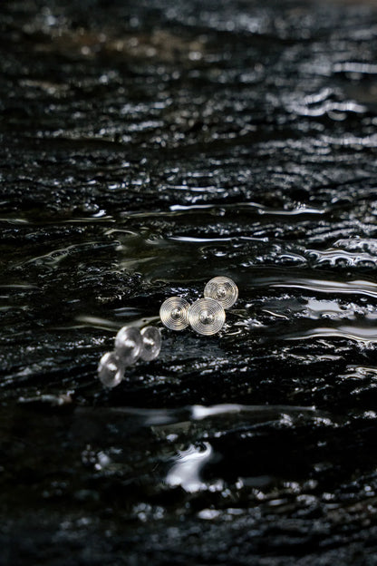 Crescent Ripple Reunion Stud Earrings