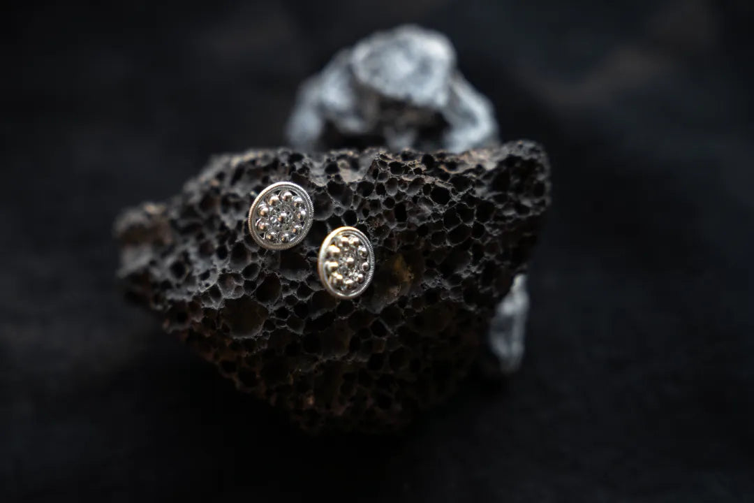 Bronze Drum Blessing Mini Studs